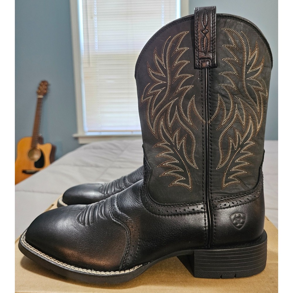 Ariat® (Men's 10.5 D) Sport Western Square-Toe Cowboy Boot, Black/Deertan - $190 - Picture 5 of 12